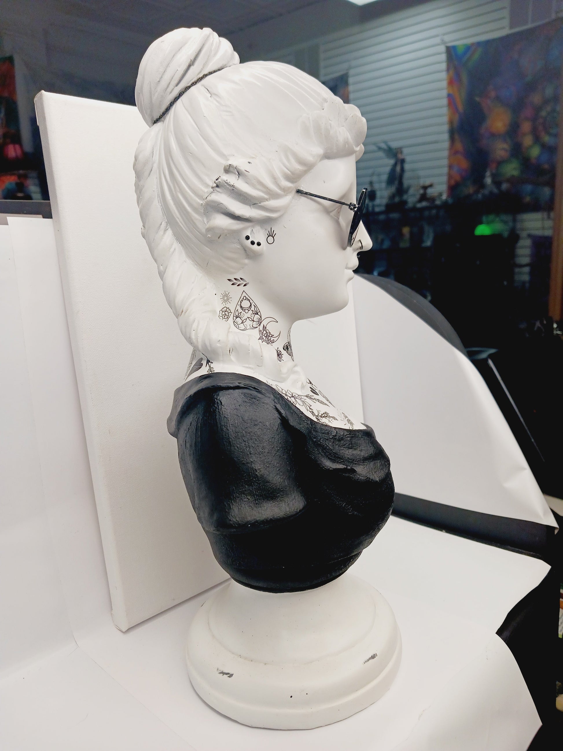 🗿✨ Bust Statues with Tattoos – Bold Artistry Modern Magic and Unique Decor!🎨 Made by Samantha Dentterder