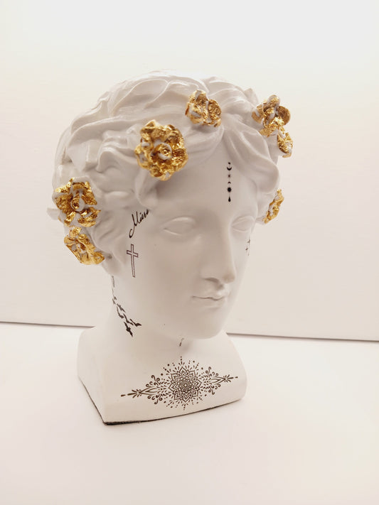 🗿✨ Bust Statues with Tattoos – Bold Artistry Modern Magic and Unique Decor!🎨 Made by Samantha Dentterder - ’Ava’