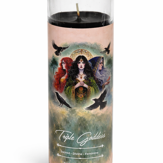 Triple Goddess Ritual Jar Candle by Vrinda (8" x 2")