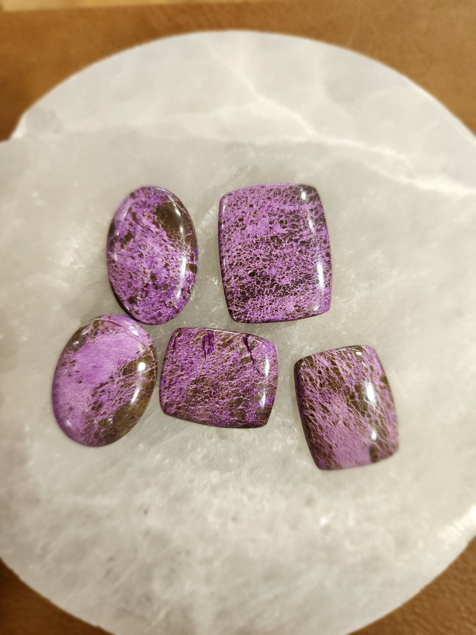 Cabochons for Jewelry Making - Purple Stitchite - Jewelry