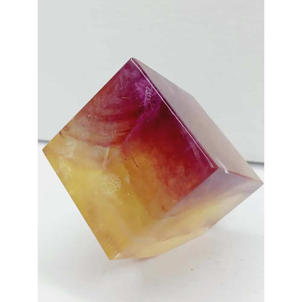 🍬✨ Candy Fluorite Cube 1.5 Inch – Focus Balance and Sacred Geometry 🌈 - 1.5’’ Square Candy Fluorite Cube - Tumbles