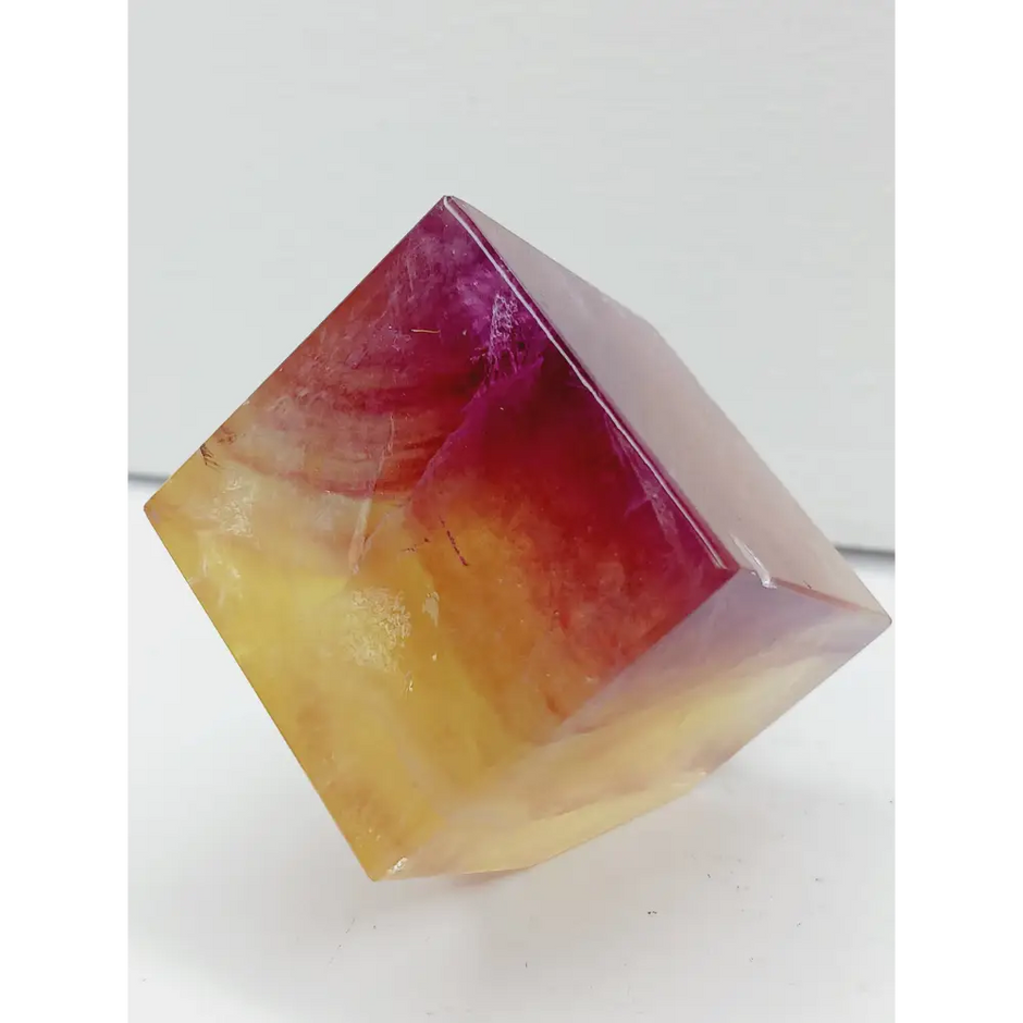 🍬✨ Candy Fluorite Cube 1.5 Inch – Focus Balance and Sacred Geometry 🌈 - 1.5’’ Square Candy Fluorite Cube - Tumbles