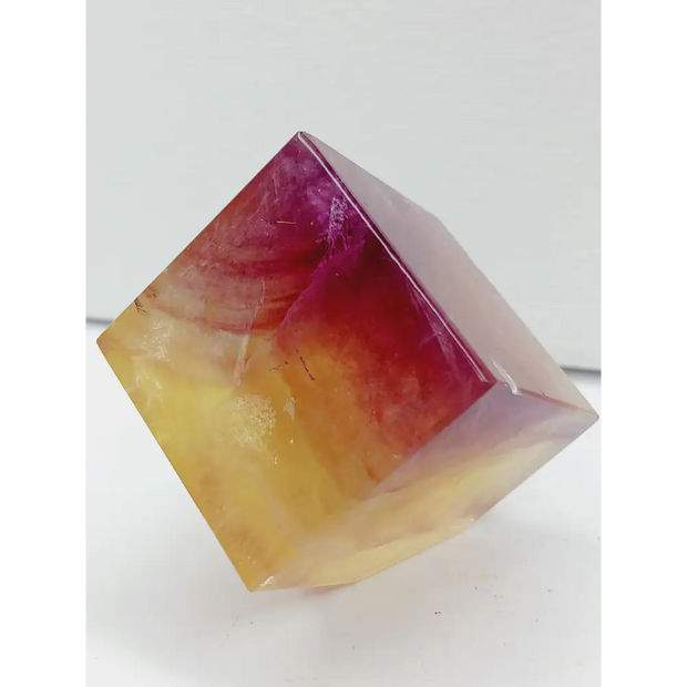 🍬✨ Candy Fluorite Cube 1.5 Inch – Focus Balance and Sacred Geometry 🌈 - 1.5’’ Square Candy Fluorite Cube - Tumbles