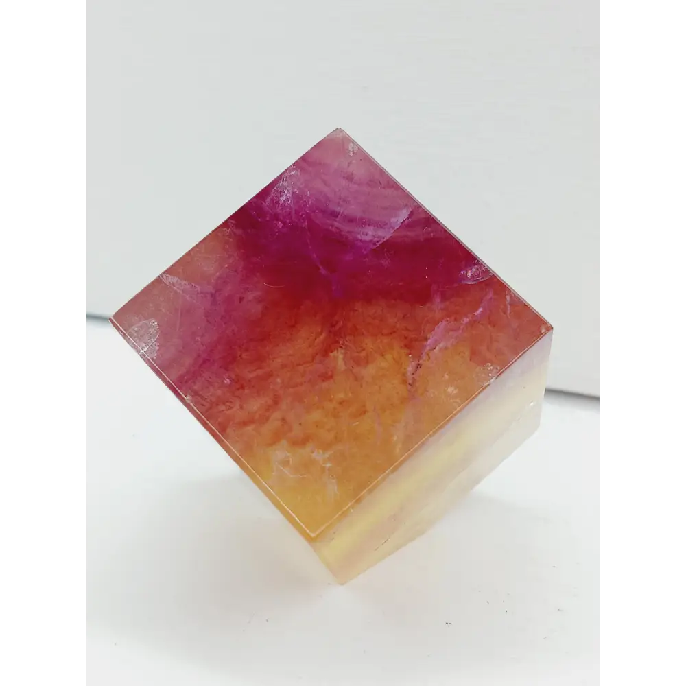 🍬✨ Candy Fluorite Cube 1.5 Inch – Focus Balance and Sacred Geometry 🌈 - 1.5’’ Square Candy Fluorite Cube - Tumbles