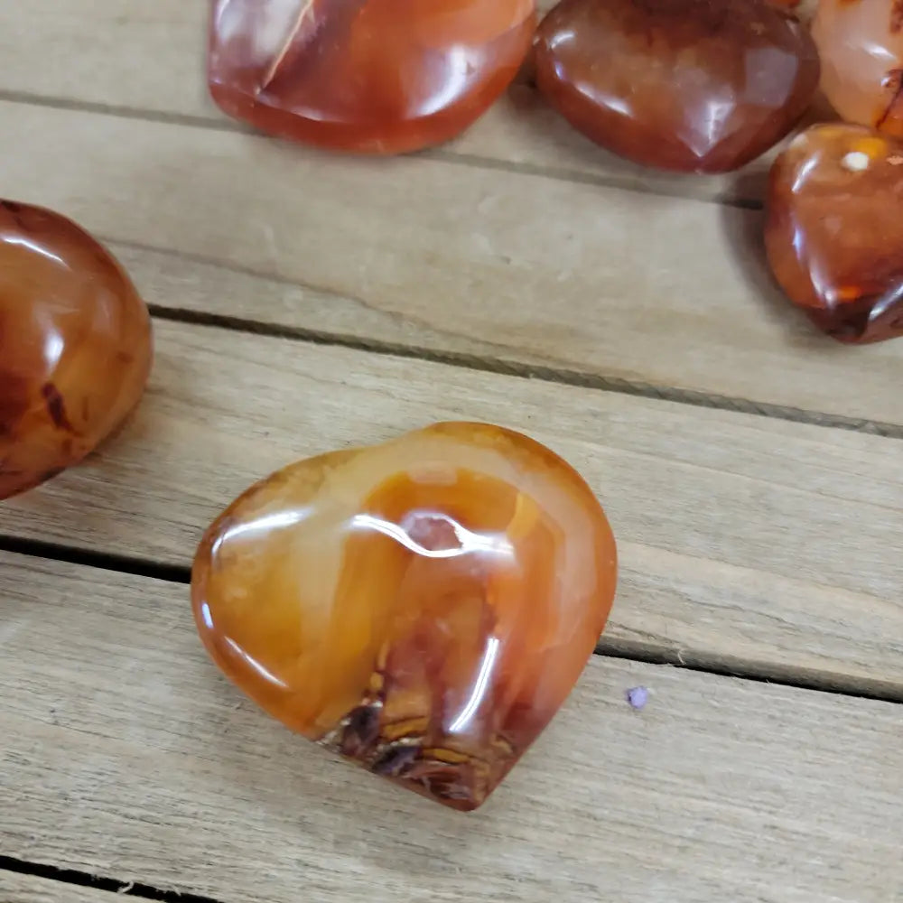 Carnelian Hearts - Carvings