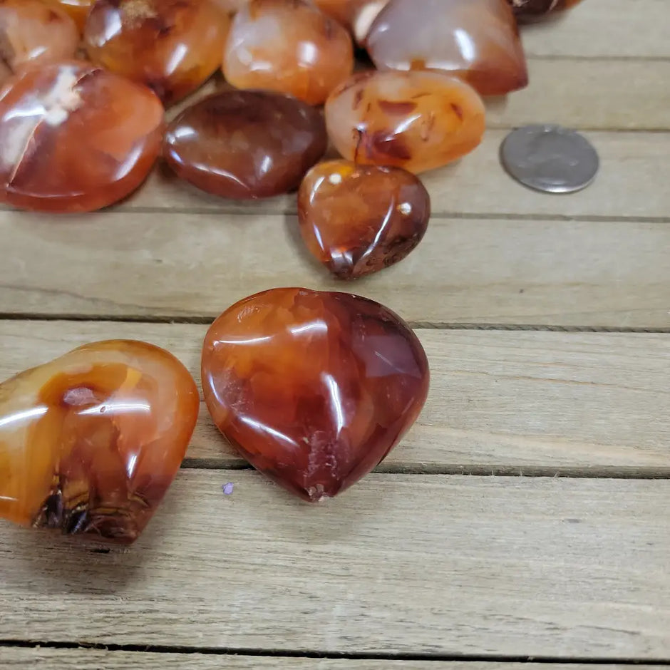 Carnelian Hearts - Carvings