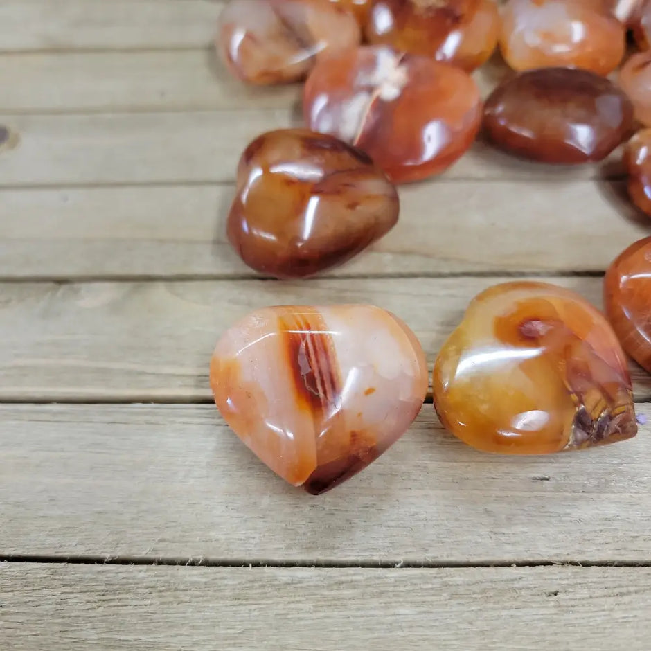 Carnelian Hearts - Carvings