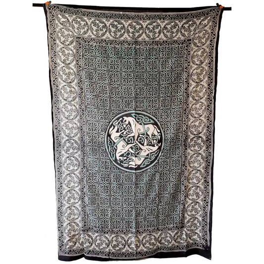 Celtic Horse Tapestry 60x90’’ Green/White/Black - Tapestry