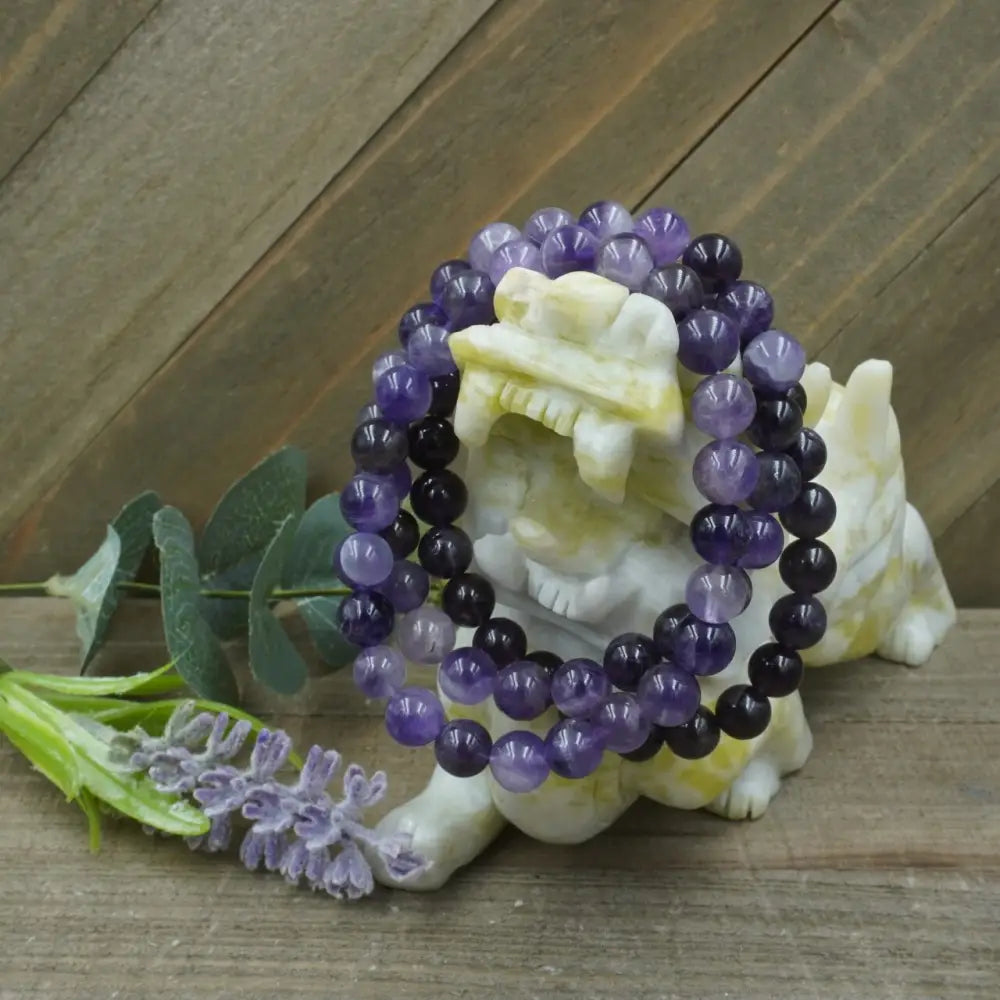 💜✨ Amethyst Bracelet 8mm – Peace Intuition and Spiritual Protection 🌙 - OMC BRACELETS