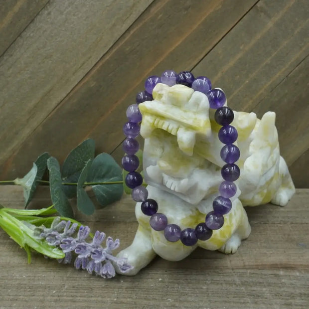 💜✨ Amethyst Bracelet 8mm – Peace Intuition and Spiritual Protection 🌙 - OMC BRACELETS
