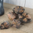 Polished Chiastolite Cross Stone featuring a distinct, naturally formed cross pattern, displayed on a white background.