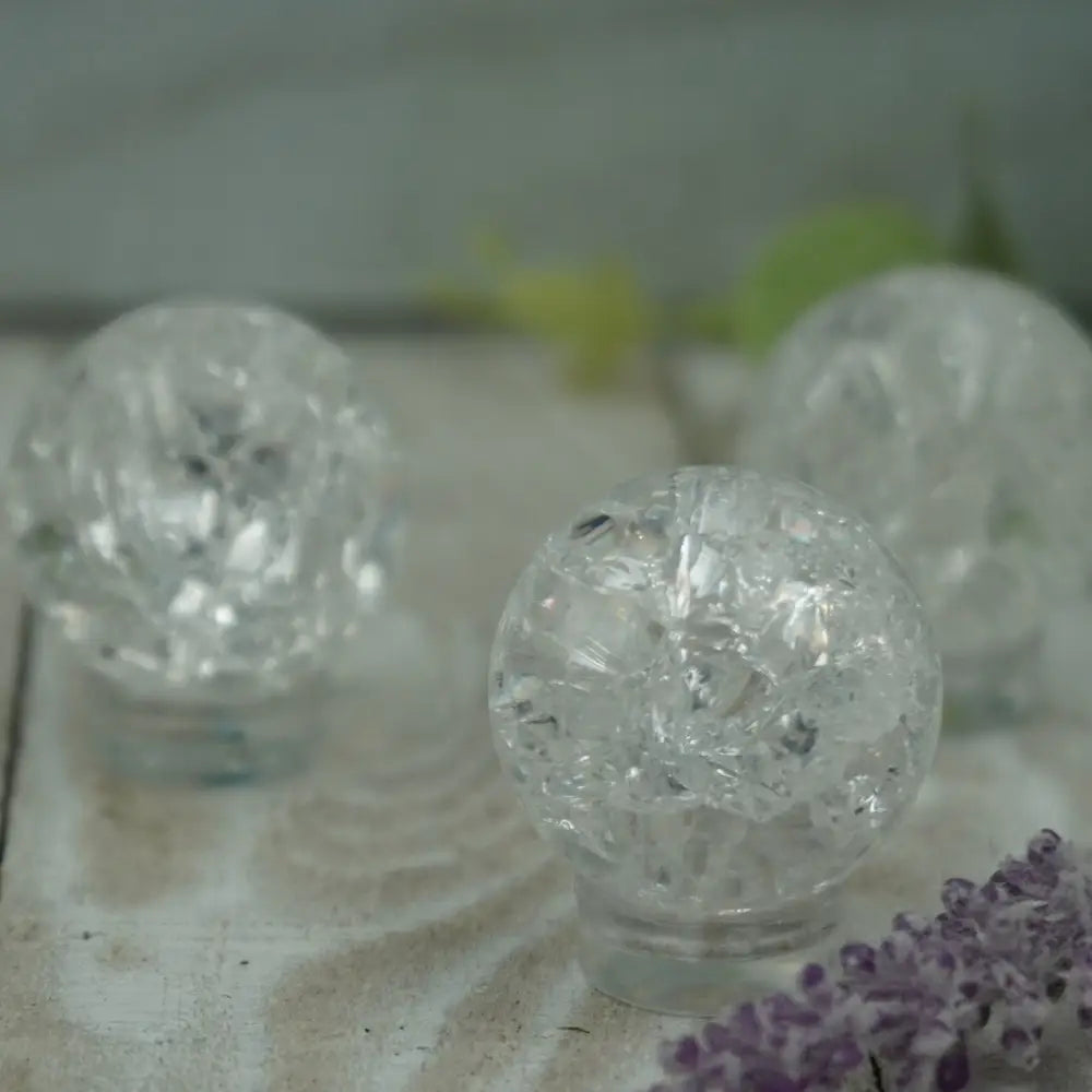 Clear Crackle Quartz Sphere - Spheres