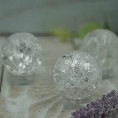 Clear Crackle Quartz Sphere - Spheres