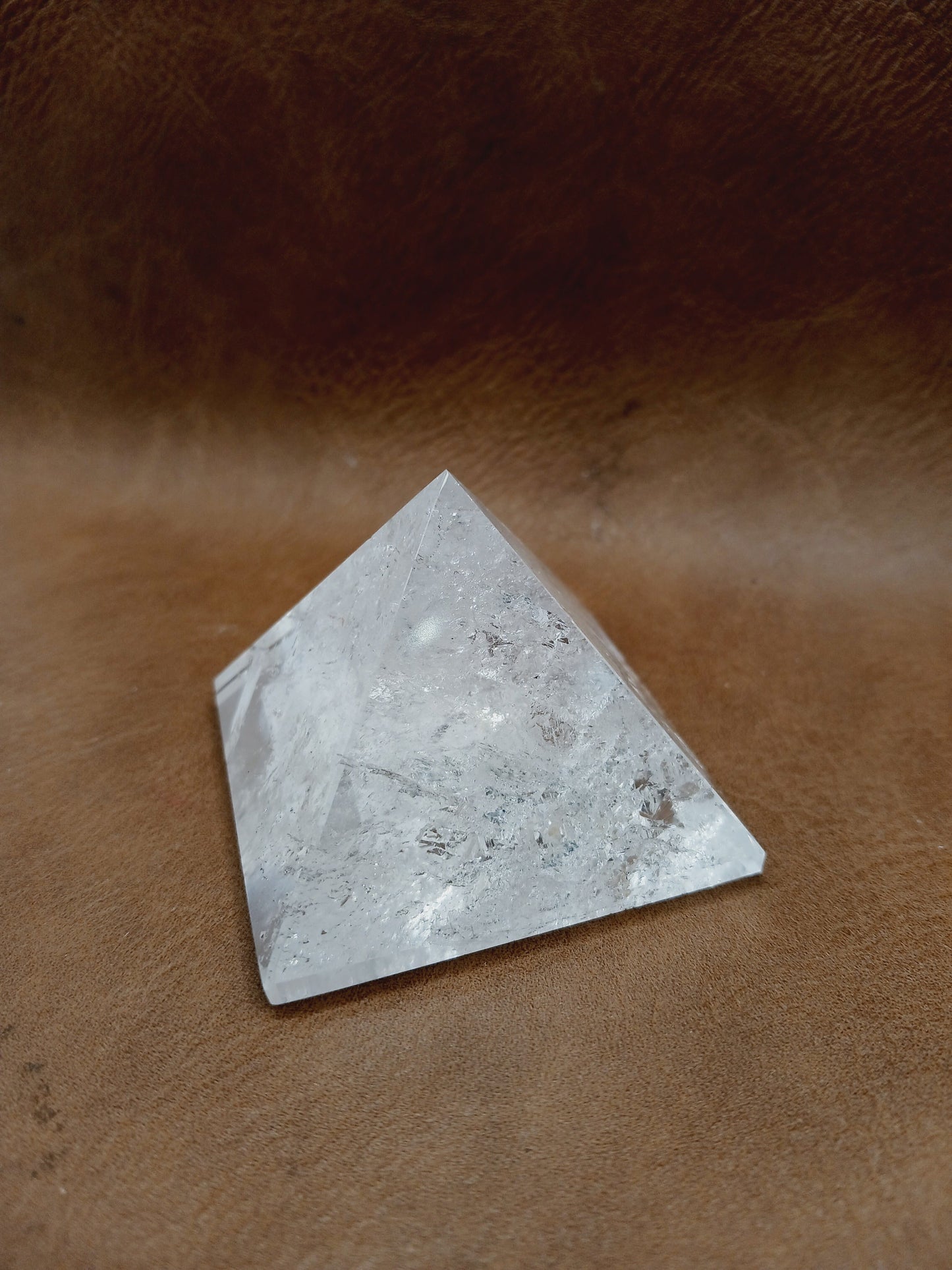 🌈🔺 Clear Quartz Pyramid – Amplify Cleanse and Illuminate ✨ - 3 - Carvings