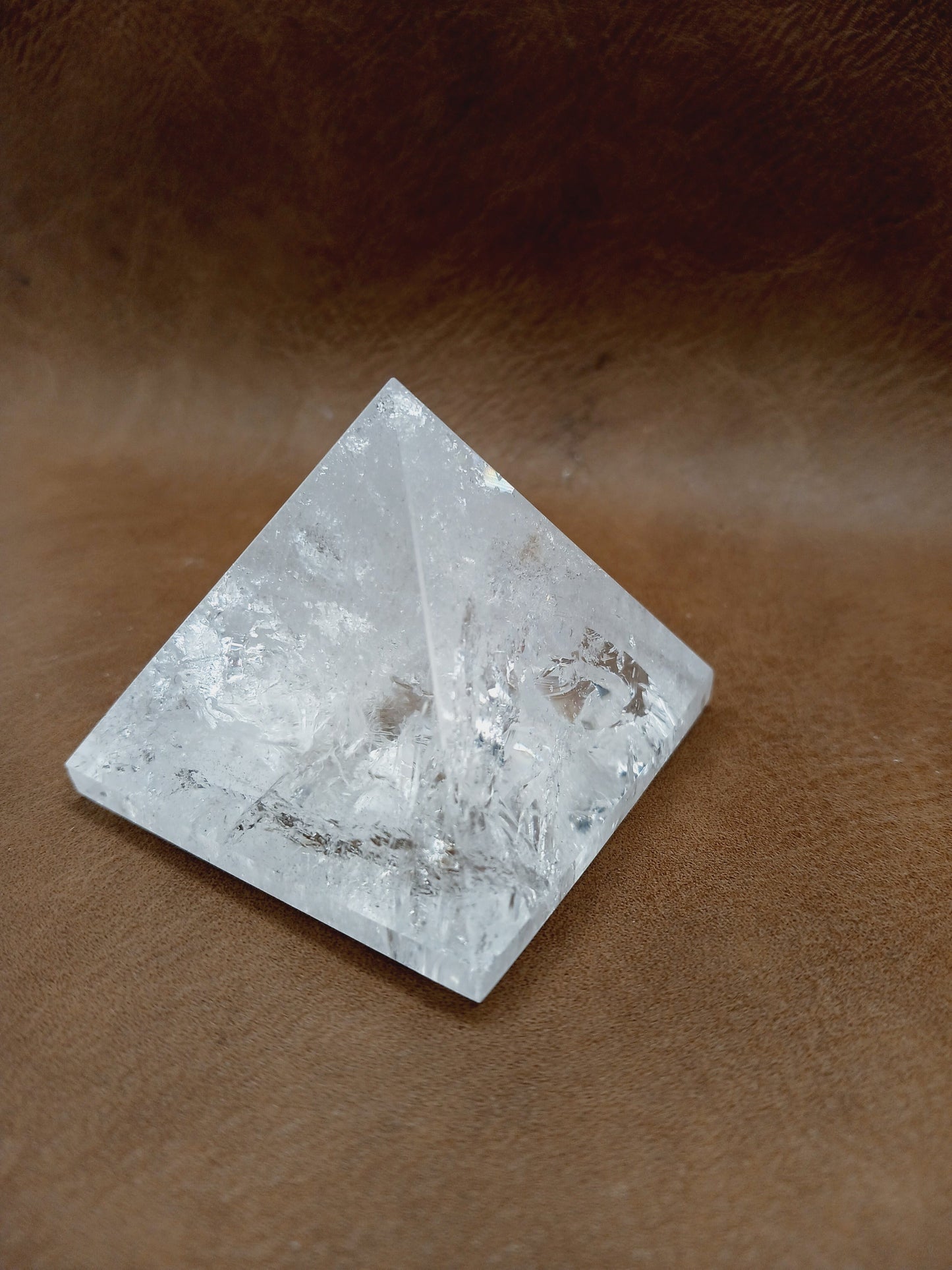🌈🔺 Clear Quartz Pyramid – Amplify Cleanse and Illuminate ✨ - 5 - Carvings