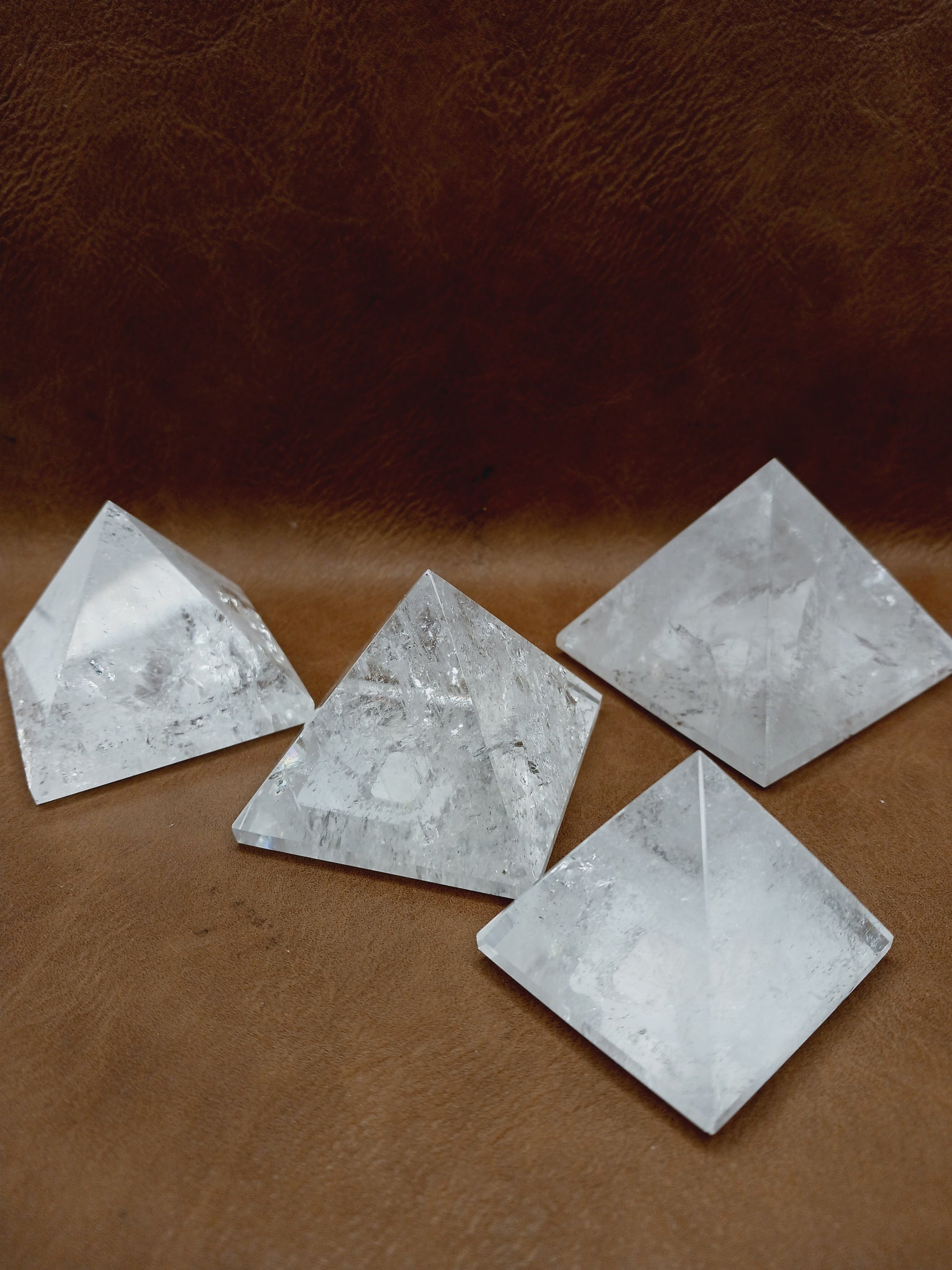 🌈🔺 Clear Quartz Pyramid – Amplify Cleanse and Illuminate ✨ - Carvings