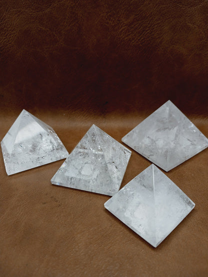 🌈🔺 Clear Quartz Pyramid – Amplify Cleanse and Illuminate ✨ - Carvings