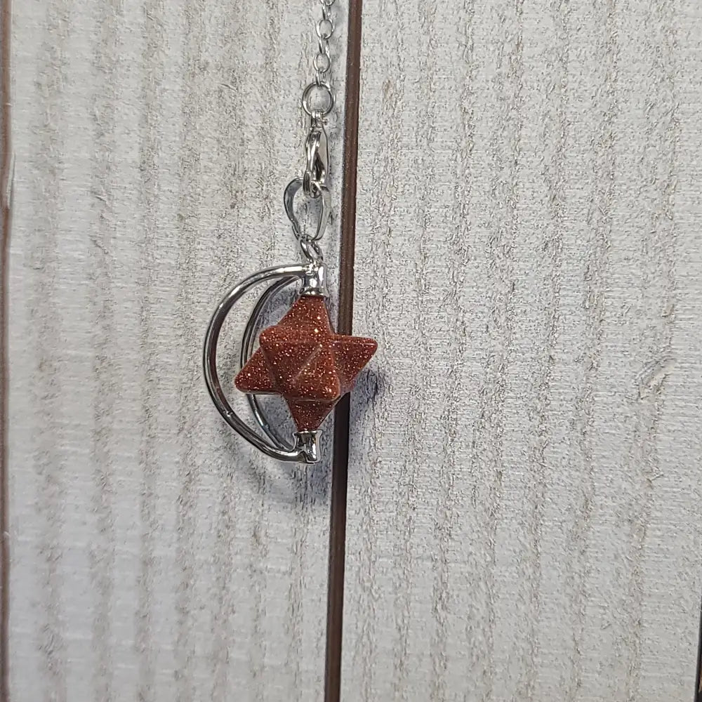 Crescent Moon Pendulum - Goldstone - Pendulums & Mats