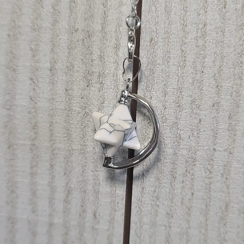 Crescent Moon Pendulum - Howlite - Pendulums & Mats