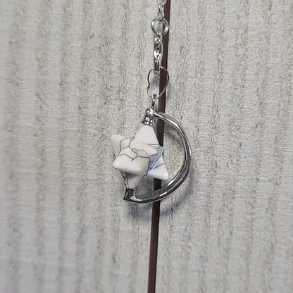 Crescent Moon Pendulum - Howlite - Pendulums & Mats