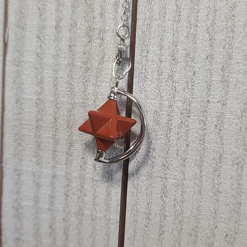 Crescent Moon Pendulum - Red Jasper - Pendulums & Mats
