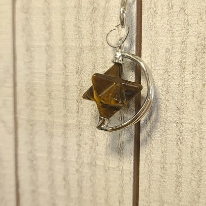 Crescent Moon Pendulum - Tigers Eye - Pendulums & Mats