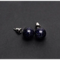 6MM & 8MM Bead Crystal Earrings - 8MM Blue Goldstone - Jewelry