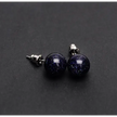 6MM & 8MM Bead Crystal Earrings - 8MM Blue Goldstone - Jewelry
