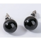 6MM & 8MM Bead Crystal Earrings - 8MM Obsidian - Jewelry