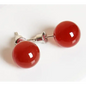 6MM & 8MM Bead Crystal Earrings - 8MM Carnelian - Jewelry