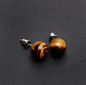 6MM & 8MM Bead Crystal Earrings - 8MM Tiger’s Eye - Jewelry