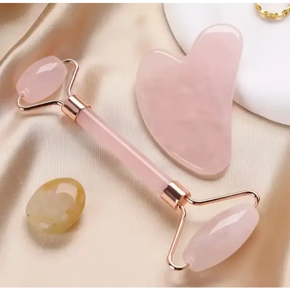 💎✨ Crystal Face Rollers and Sets– Radiance Relaxation and Self-Love Rituals! 🌸 - Rose Quartz Set - Bath Body & Skin