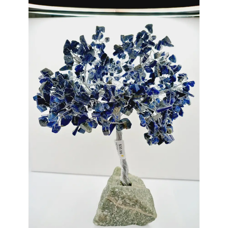 9’’ Crystal Gemstone Trees - 9’’ Lapis (silver) - Home Decor