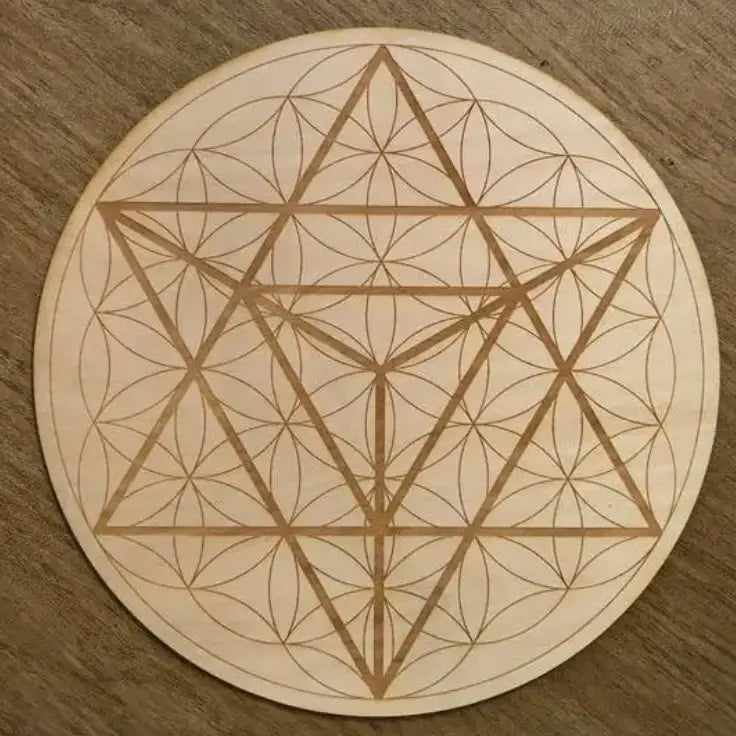 Crystal Grids 8’’ - Flower of Life Metatrons Cube - Grid Working