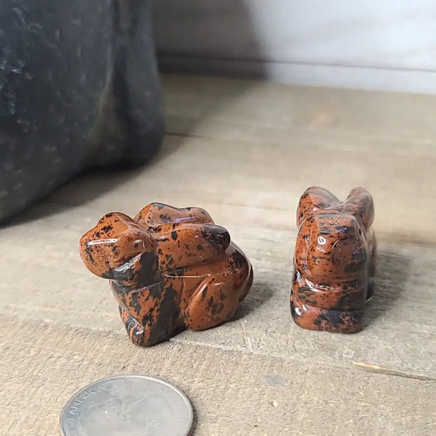 Crystal Rabbit - Mahogany Obsidian - Carvings