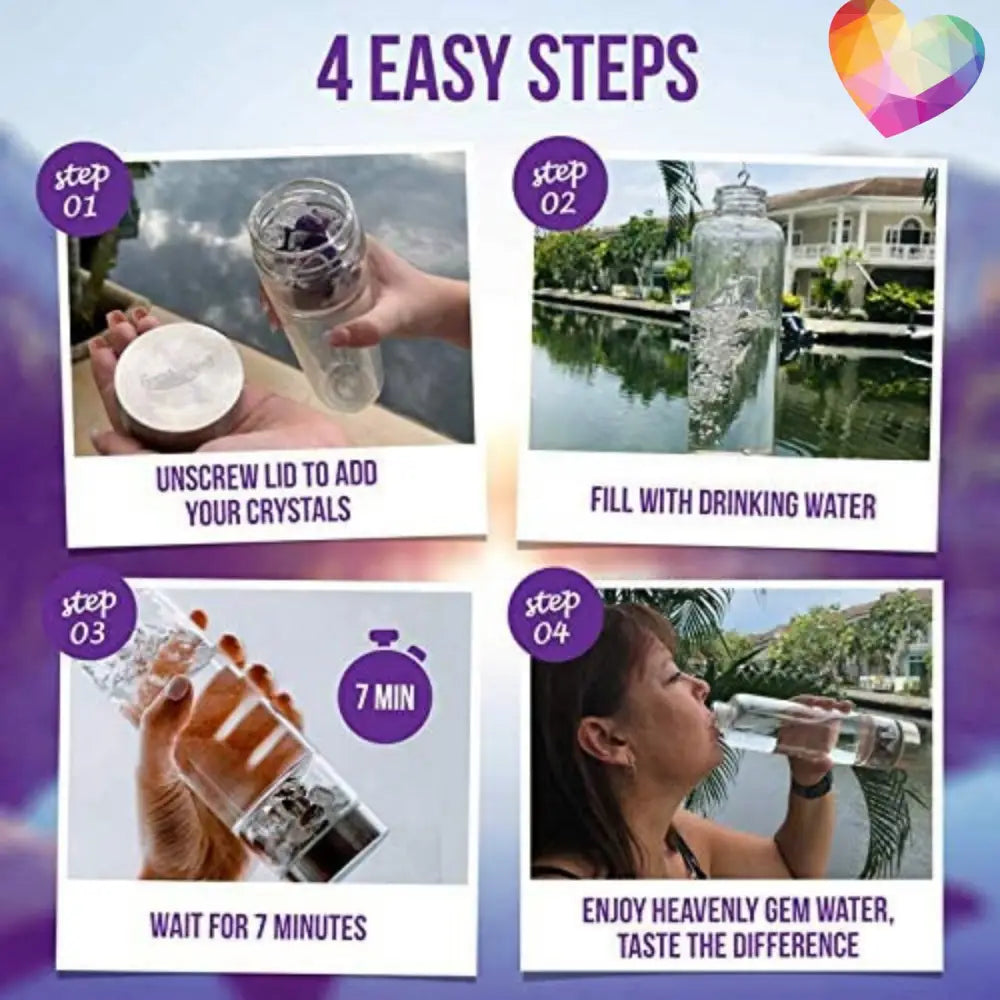 Crystal Water Bottles - Assorted Stone Choices - Crystal Water Bottles