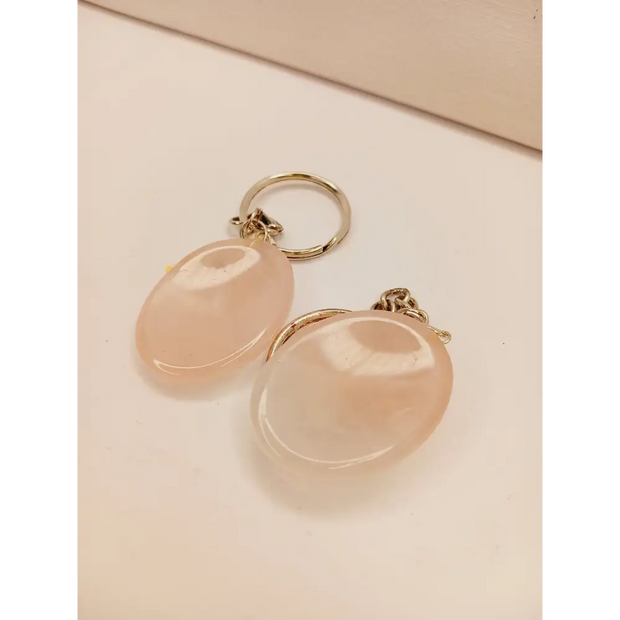 🔑✨ Crystal Worry Stone Keychain – Calming Energy On the Go! 🌙 - Jewelry