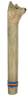 Hand Carved Wolf Rainstick 14 Inch | Calming Sound, Meditation & Decor