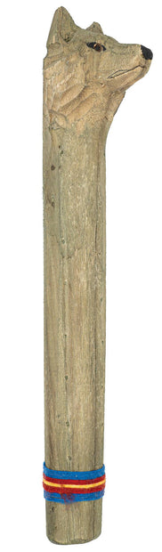 Hand Carved Wolf Rainstick 14 Inch | Calming Sound, Meditation & Decor