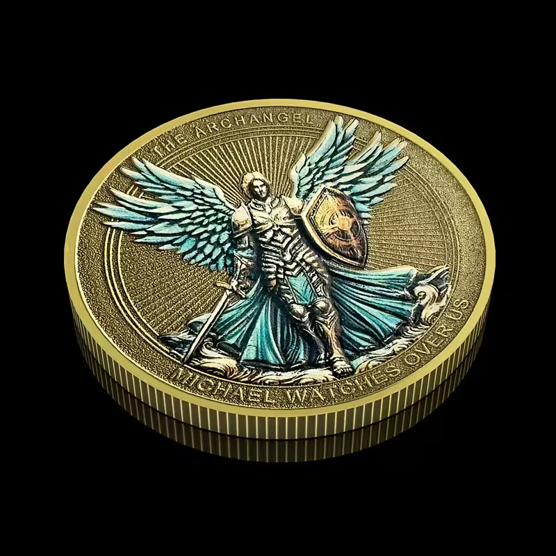 Archangel Michael Protects Us with The Challenge Coin – Psalm 91:10–11 (1.57")