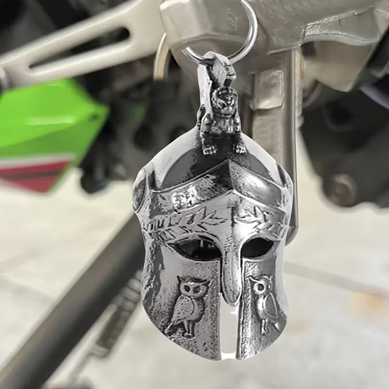 Keychain Bell Silver Tone with Athena’s Helmet (3