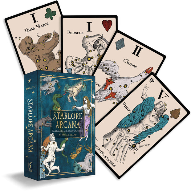 Starlore Arcana (56-Card Cartomancy Deck and 128-Page Guidebook) – Constellation Mythology, Zodiac Wisdom, and Tarot-Inspired Readings