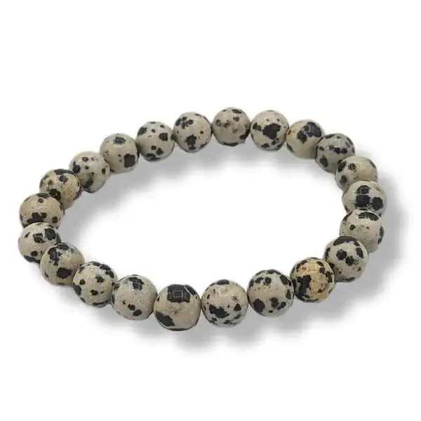 🐾✨ Dalmatian Stone Bracelet 8mm – Joy Protection and Playfulness 🤍 - OMC BRACELETS