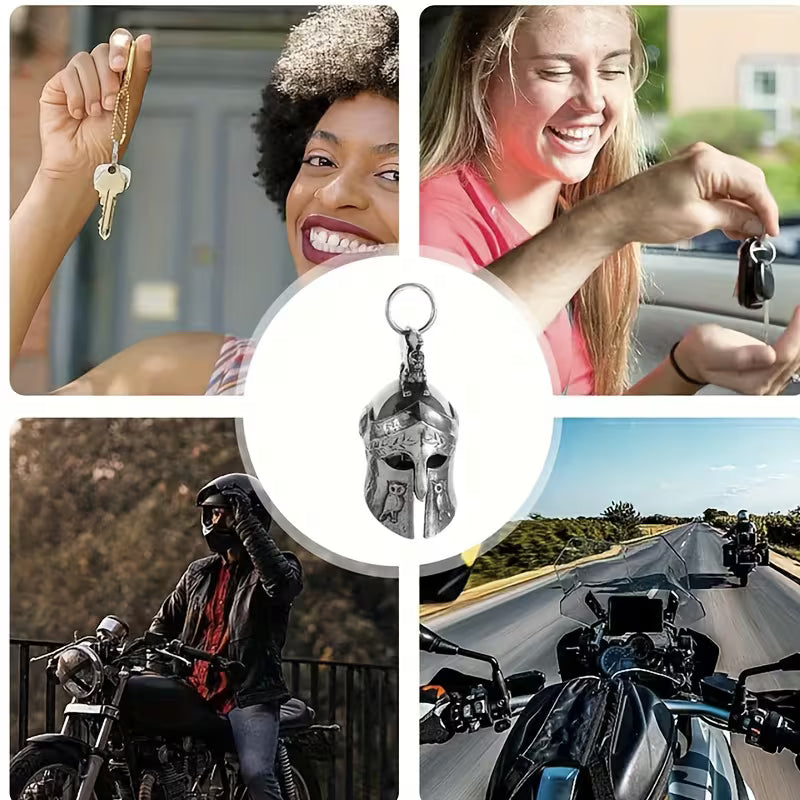 Keychain Bell Silver Tone with Athena’s Helmet (3