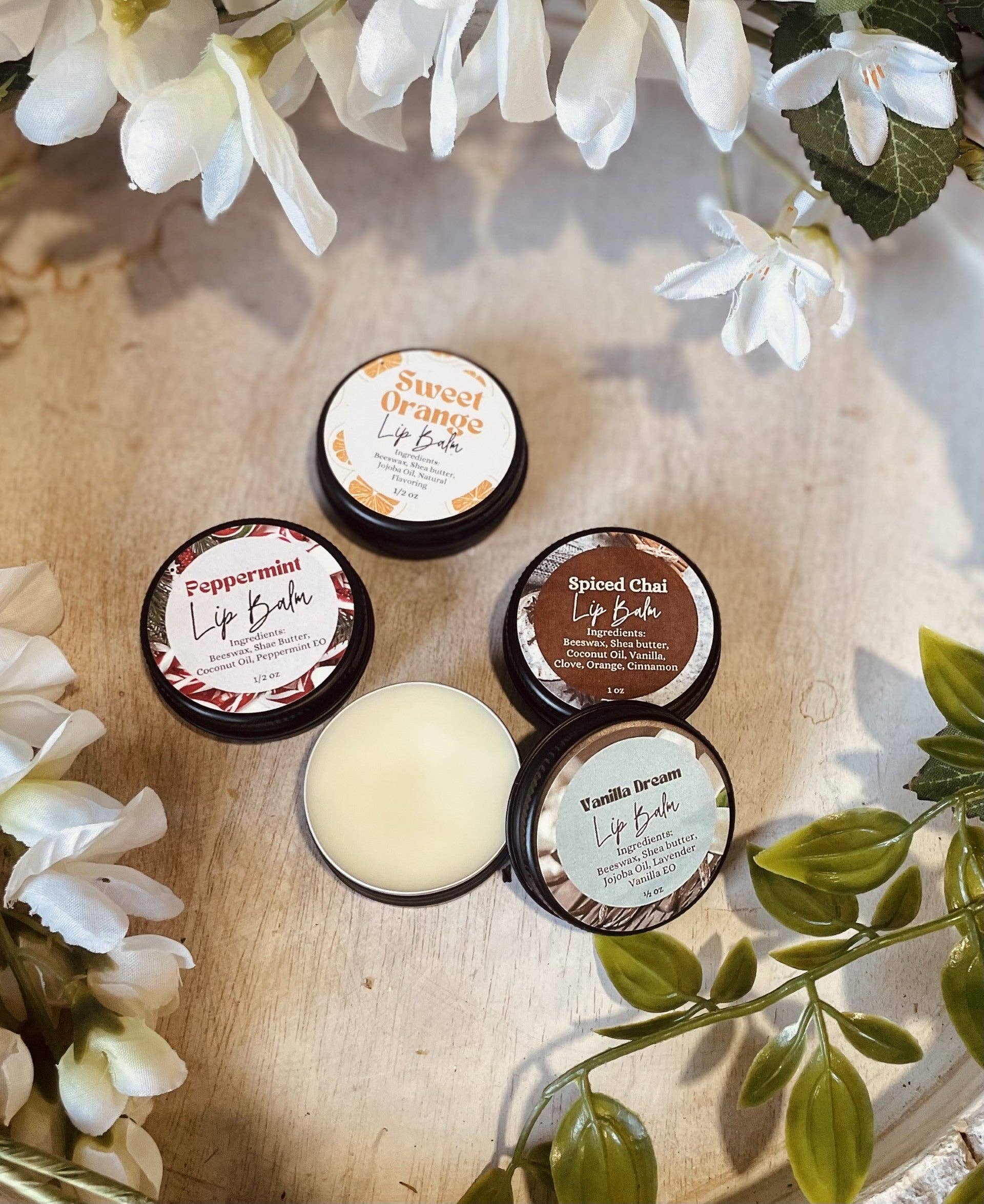 Natural Lip Balm: Sweet Orange – Botanical Lip Care .5oz Tin