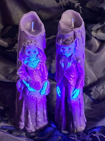 Dia De Muertos Corpse Couple Candles - Set of 2 - Herbal - Candles & Accessories