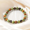 Green Aventurine, Hematite, Clear Quartz, and Tigers Eye Crystal Bead Bracelet for Money Drawing