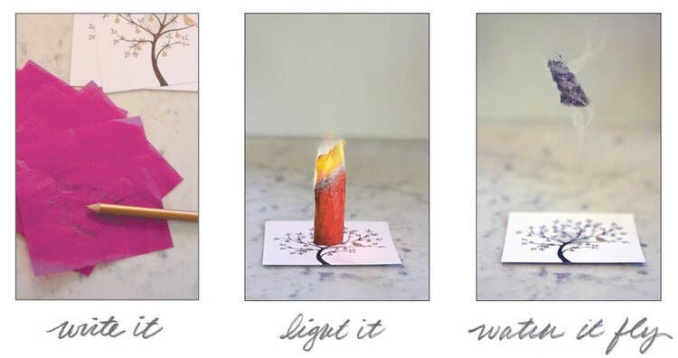 Flying Wish Paper Dandelion Prayer Wish-Making Kit