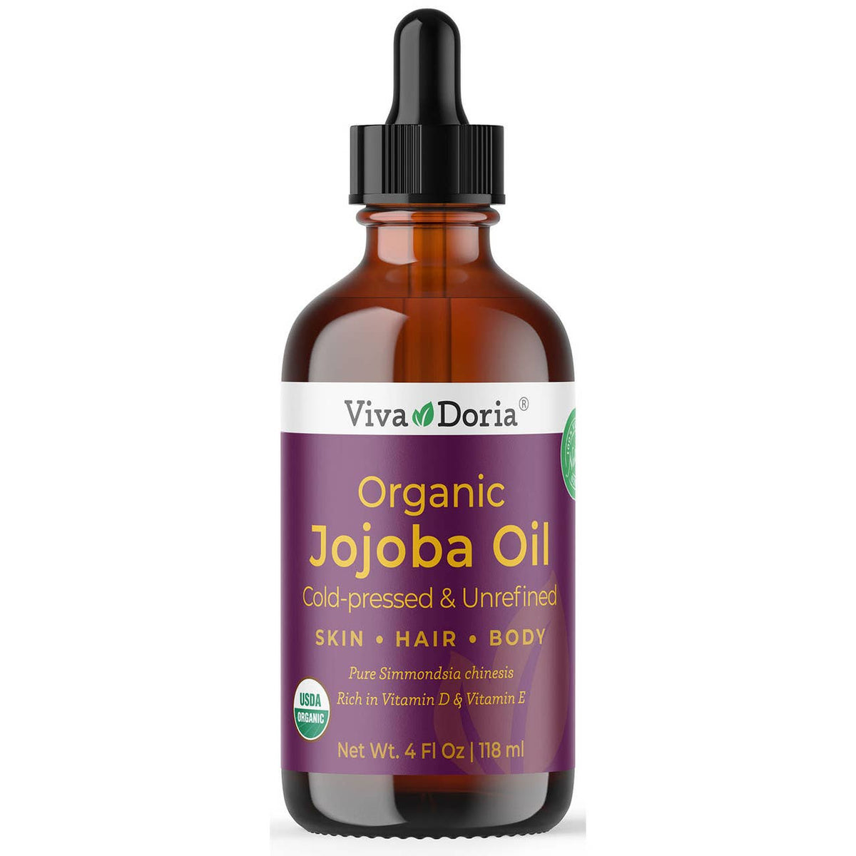 Jojoba Oil, USDA Certified Organic, 4 fl oz