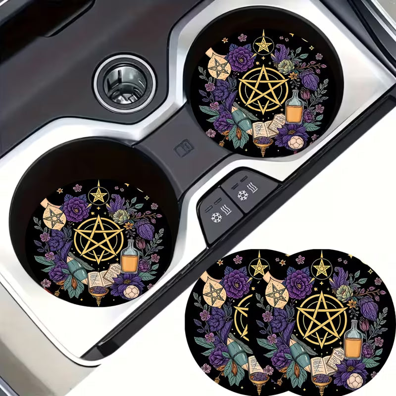 2pcs/Set Mysterious Witchcraft Totem Cup Coaster Set – 3.54"
